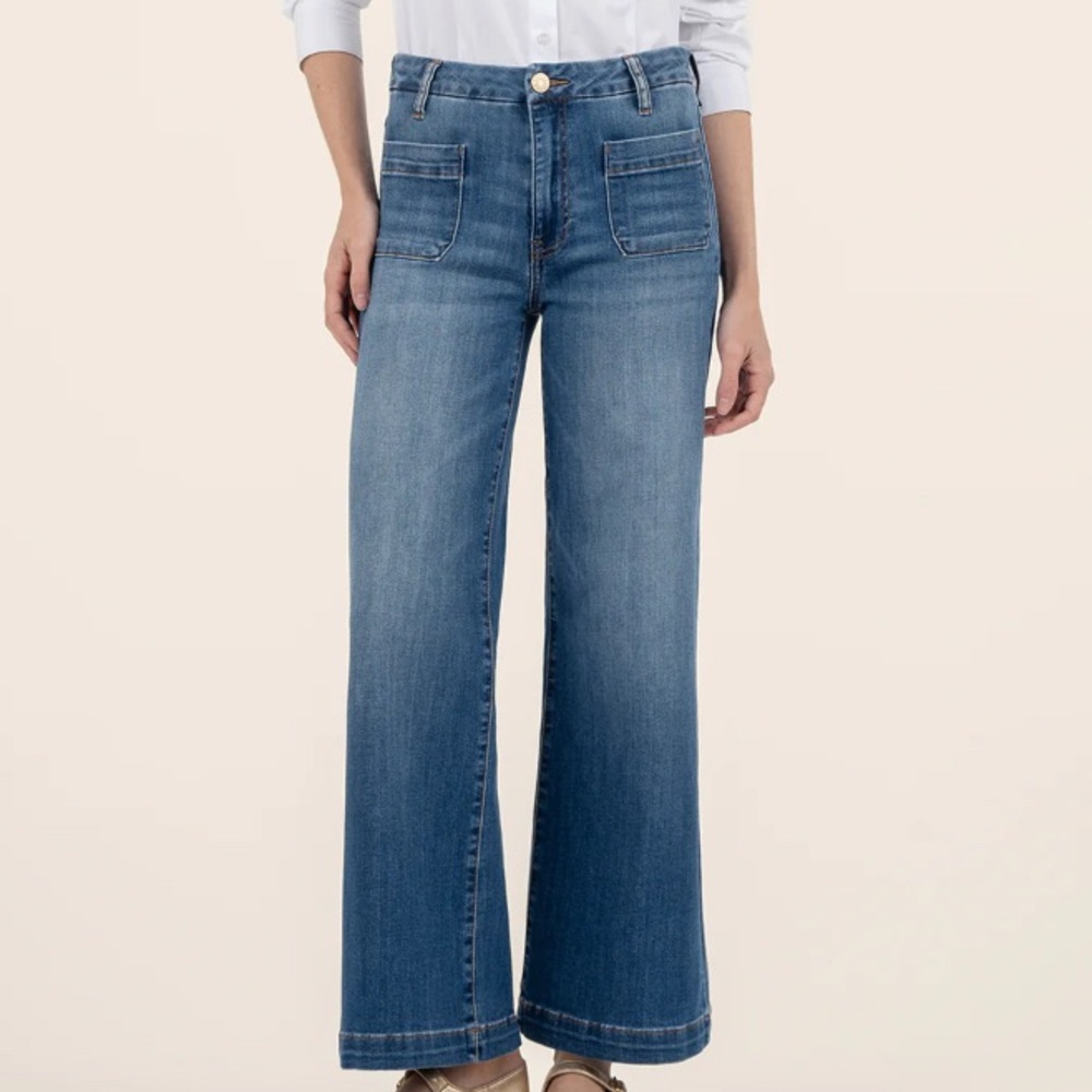 KUT Meg high rise wide leg jeans size 6